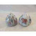 CERAMI ART !! Vintage Lot/Set of Hand Crafted & Decorated Art Pottery Salt n Pepper Shakers