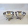 DESSERTS !! Vintage Lot of Two Stainless Dessert Trays each with 2 Dessert Bowls