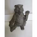 INKWELL !! Heavy Antique Late 1800`s Cast Bronze Seated Forest Bear Inkwell