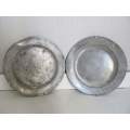 PEWTER !! Rare Antique 1839-1860 Lot of Yates & Birch Pewter Plate and 1 London Plate