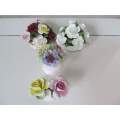 AYNSLEY + !! Vintage Lot of 4 Different Hand Crafted Porcelain Floral Bouquets