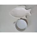 AU GRATIN + !! Contemporary Lot of Fine Porcelain Fish Dish and Ceramic Au Gratin Pan/Dish