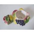 FRUITS !! Vintage Fruits Design Ceramic Sauce Pot / Sugar Bowl
