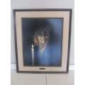 S.PEARSON !! Framed Vintage 1960-1970`s Hand Varnished  (Oleograph) `Girl by Candlelight`