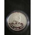 Kruger commemorative 1 troy ounce silver medallion in a capsule some toning