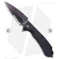 Russian Daggerr Urban 2 folding  knife black semi serrated blade black