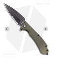 Russian Daggerr Urban 2 folding  knife black semi serrated blade olive