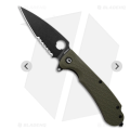 Russian Daggerr Resident olive green tactical folding knife folder semi black blade