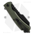 Russian Daggerr Rhino olive green tactical folding knife folder plain black blade
