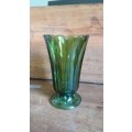 beautiful Vintage Green Glass Vase