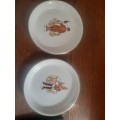 2x Porcelain display plates, Royal Art Prince William, 22 Carat Gold Rim, Life Guard and yeoman war
