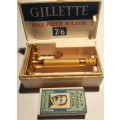 Vintage Gillette gold plated razor