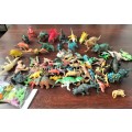 Large vintage collection of smaller plastic dinosaurs (80+)
