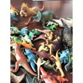 Large vintage collection of smaller plastic dinosaurs (80+)