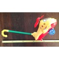 Push-a-long toy plastic helicopter