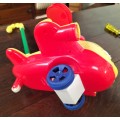 Push-a-long toy plastic helicopter