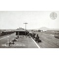 Vintage post card - South Africa - Volksrust station and Majuba Hill