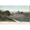Vintage post card - South Africa - Ingogo station with Majuba mountains