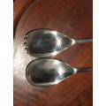 SET OF BEAUTIFUL CONDITION EPNS SALAD SPOONS.
