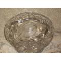 LEAD CRYSTAL BASKET. ROSE PATERN BEAUTIFUL AND HEAVY!!! SIZE.