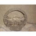 LEAD CRYSTAL BASKET. ROSE PATERN BEAUTIFUL AND HEAVY!!! SIZE.