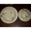 2 X ROYAL DOULTON COPPICE SERVING DISHES 1 x  WITH LID PLUS 1 x SERVING DISH W/O LID