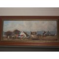 GIDEON ROUSSEAU PAINTING OIL FRAMED. BEHIND GLASS. SIZE, 70CM X 45CM INCLUDING FRAME
