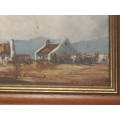 GIDEON ROUSSEAU PAINTING OIL FRAMED. BEHIND GLASS. SIZE, 70CM X 45CM INCLUDING FRAME
