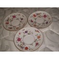 3 x CROWN STAFFORDSHIRE SAUCERS