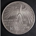 GERMANY 10 MARK 1972  F  MUNICH OLYMPICS  KM#133