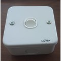 2  x Switches 250V 16A,  1xLever 1xWay, 75mmx75mm, Surface Mount Steel   LUMA White