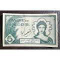 Algeria, 5 Francs, 1942