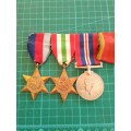 3 x WW 2 MEDALS NAMED AND NUMBERED.