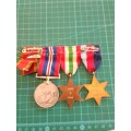 3 x WW 2 MEDALS NAMED AND NUMBERED.