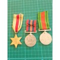 LOT OF THREE WW 2 MEDALS ISSUED AND NUMBERED.