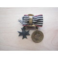 Set of two German medals with miniatures.