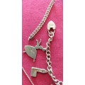 Beautiful vintage sterling sliver necklace with pendant and 2x bracelets. Total weight 48.7gr.