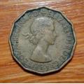 ` British 3 Pence 1953 `