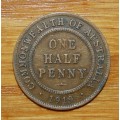 ` Australian 1919 1/2 Penny `