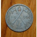 ` Southern Rhodesia 6 Pence 1950 `