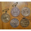 ` Collection of 5 South African Commemorative Medallions `