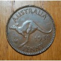 ` Australian 1938 1 Penny `