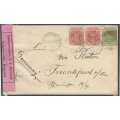 Boer War: 1900 Censor "FREDERIKSSTAD" cover with RARE "SS" spelling. See below.