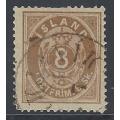 Iceland 1873 very scarce SG 3. CV £ 1,300 in 2013. Used with expert/dealer`s backstamp. See Below.