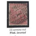 Cape 1871/6 1d carmine with INVERTED WATERMARK fine used. SACC 24ab. See below.