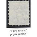 Cape 1871/6 1d with PRE-PRINTED PAPER CREASE fine used. RARE. SACC 24var. See below.