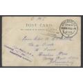 SWA (SA Occupation) 1914 "ARMY BASE P.O. / 4 / ..." & ".. BASE 4 / PASSED BY CENSOR" postcard.