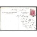 Cape Ocean PO: 1907 "RMS Norman" card with INVERTED DATE to England. See below.