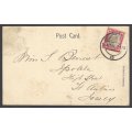 Transvaal: 1904 postcard JOHANNESBURG (counter) No. 15 (Putzel 192) to Jersey. See below.