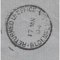OFS: Scarce  1903 "RETURNED LETTER OFFICE / O.R.C." cds on O.H.M.S. cover. See below.